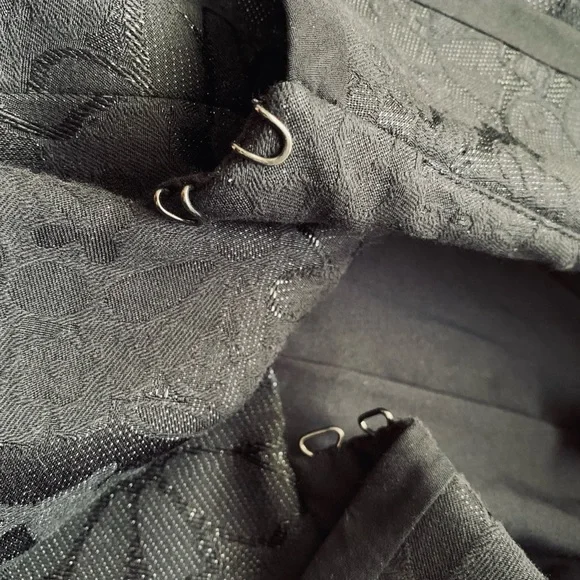 Betsey Johnson Black Sparkle Floral Print Double Breasted Jacket - Picture 5 of 5